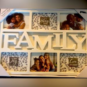 White 6 Picture Collage Frame Holds 4x6 Photos